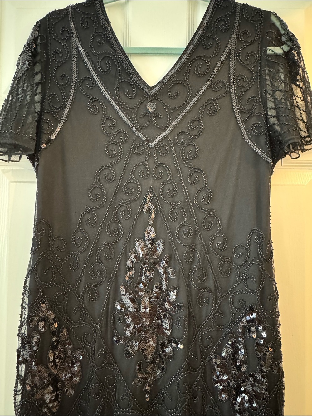 1920s-Inspired Art Deco Beaded Flapper Dress - Picture 3 of 7